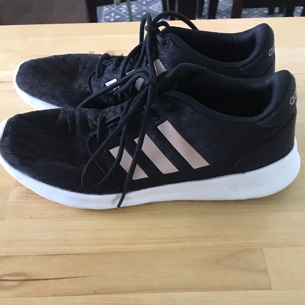 Adidas blush and black athletic shoe